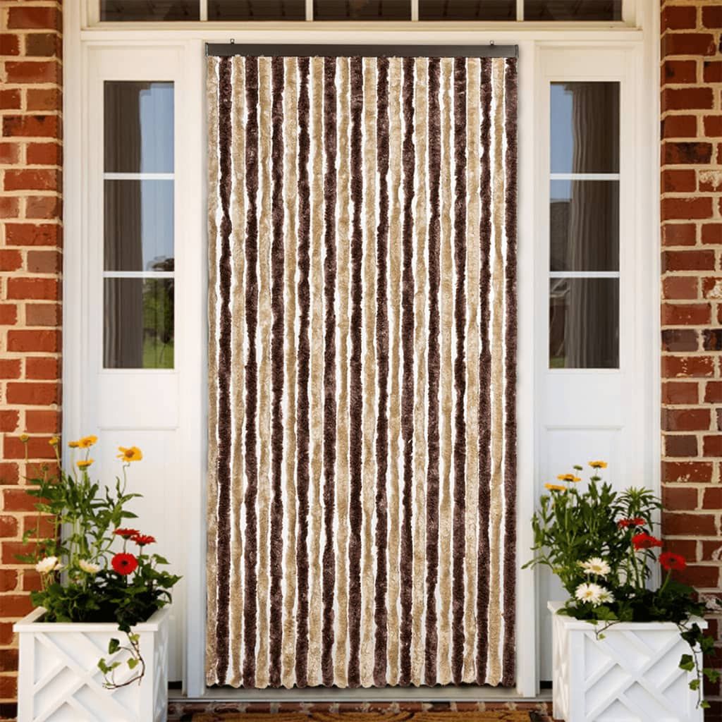 Zanzariera Beige e Marrone Chiaro 100x220 cm Ciniglia vidaXL