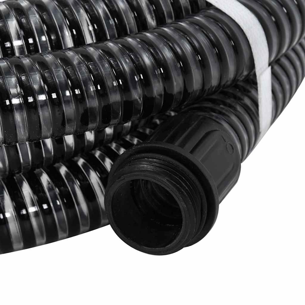 Tubo di Aspirazione con Connettori in Ottone 4 m 25 mm Nero vidaXL