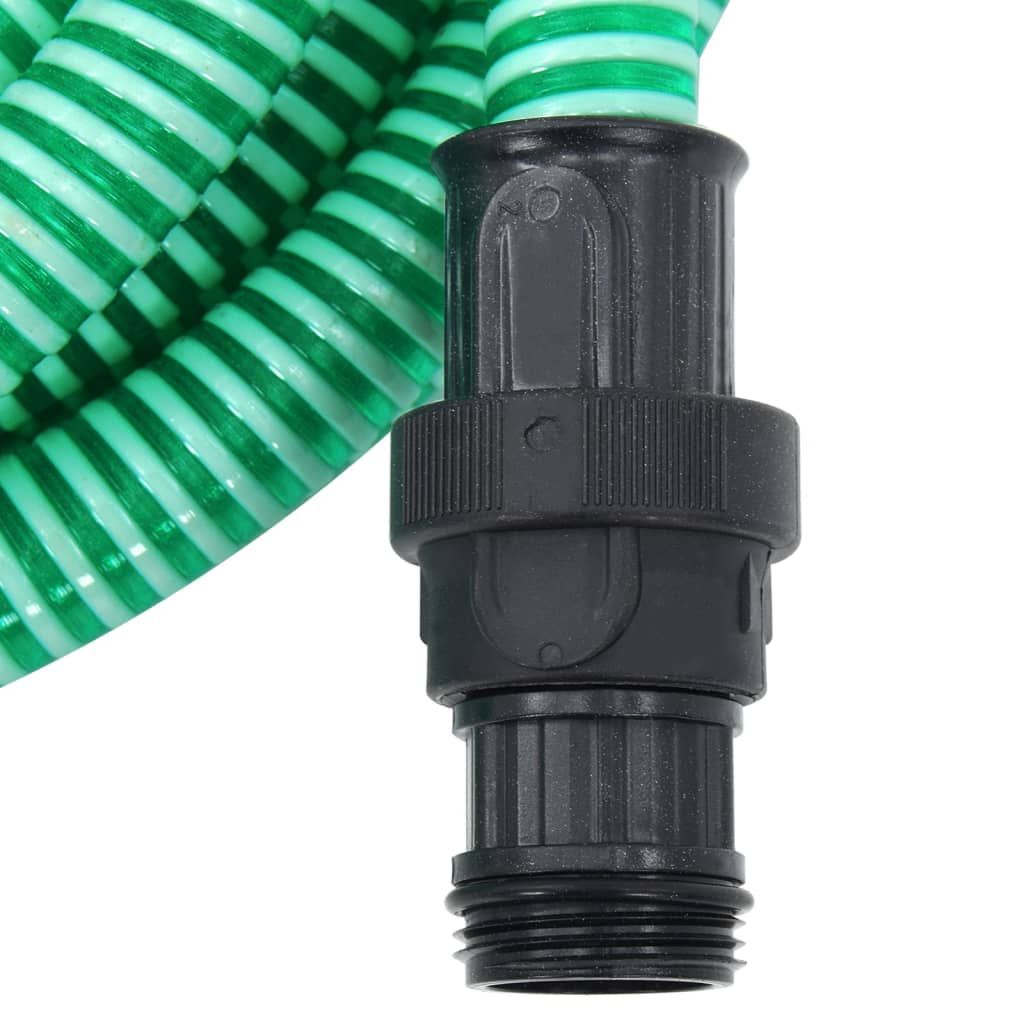 Tubo di Aspirazione con Raccordi in Ottone Verde 1" 7 m PVC vidaXL