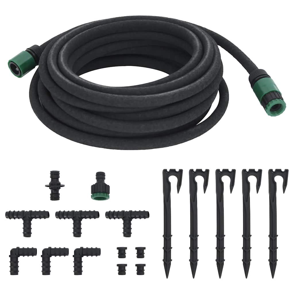 Tubo di Irrigazione da Giardino Nero 0,6" 10 m in Gomma vidaXL