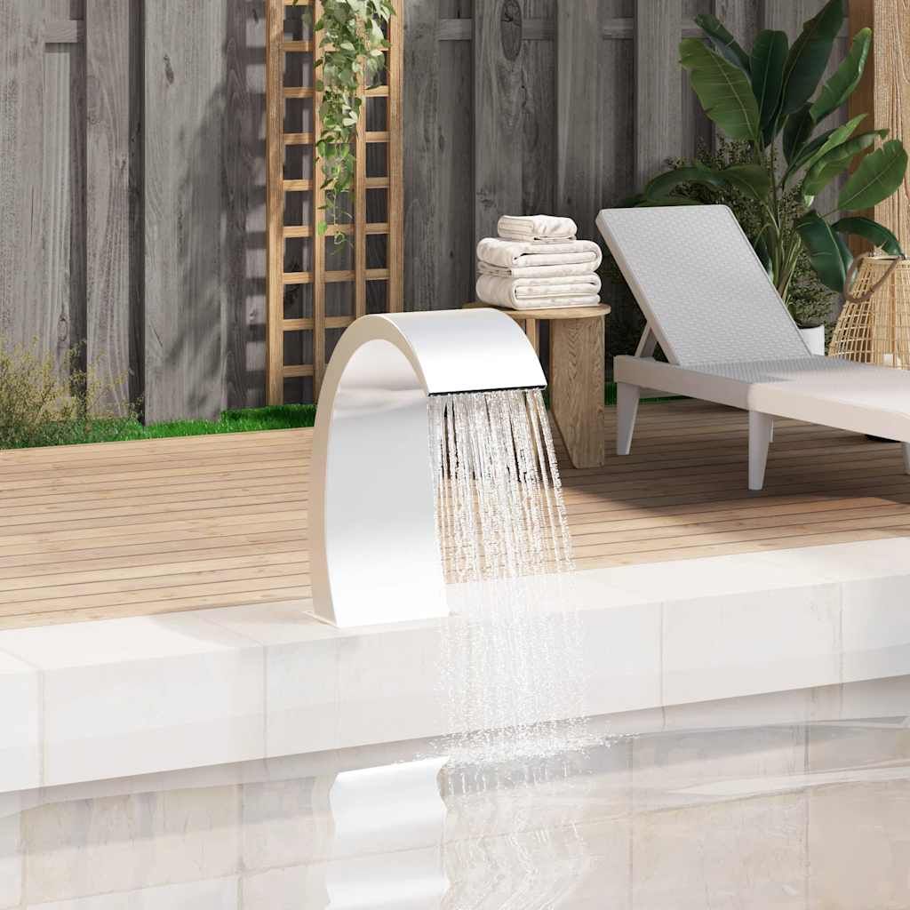 Fontana per Piscina 22x60x70 cm in Acciaio Inox 304 vidaXL