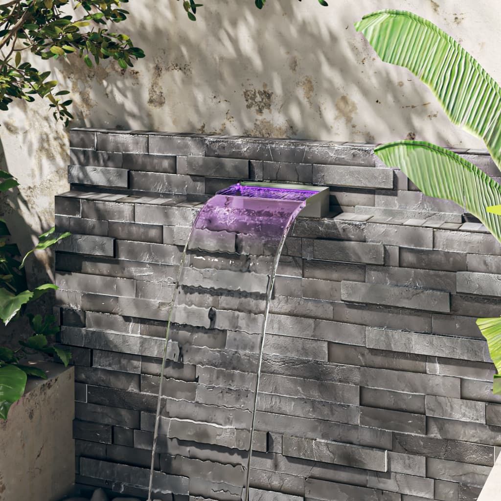 Sfioratore a Cascata con LED RGB Acciaio Inox 30 cm vidaXL