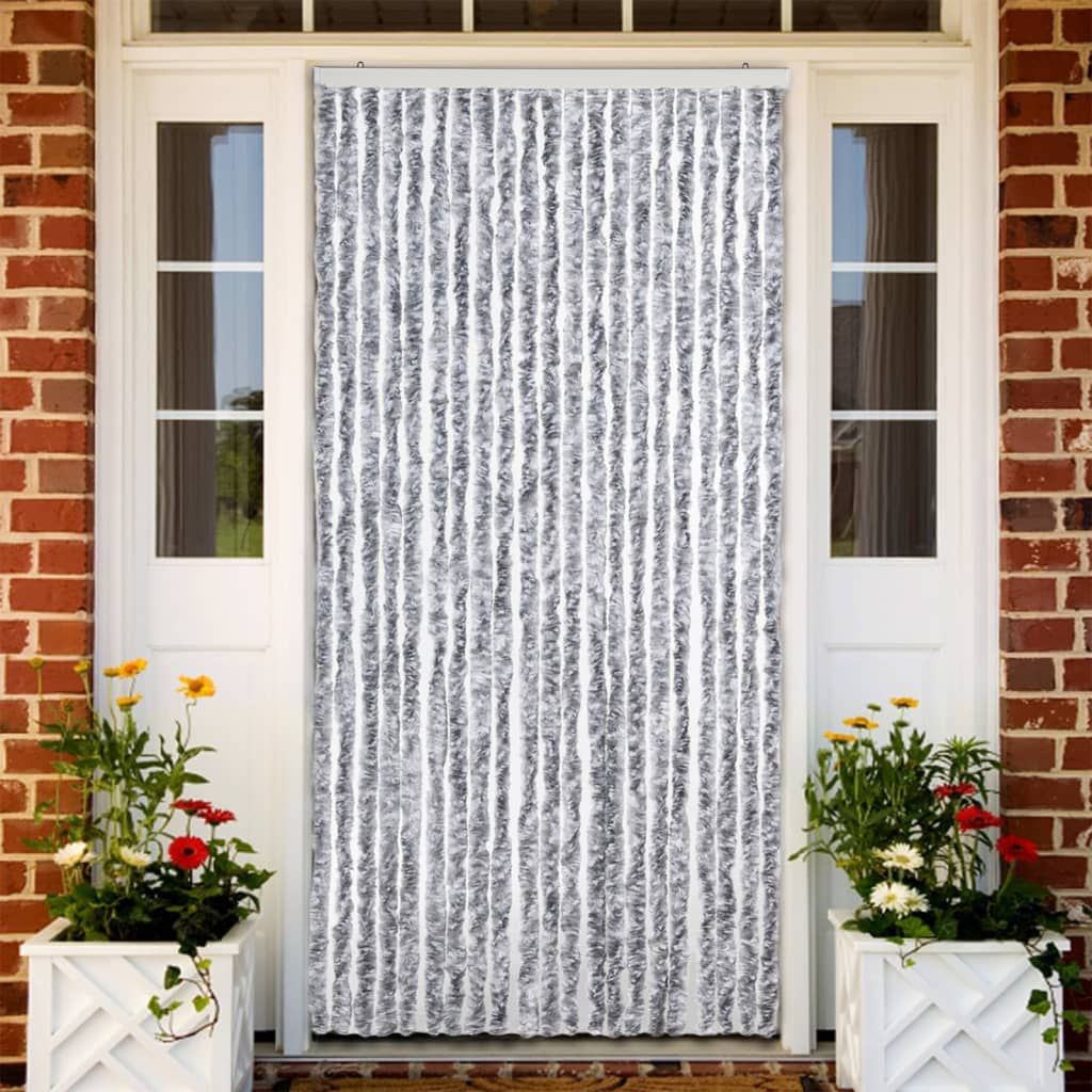 Zanzariera Bianco e Grigio 90x220 cm Ciniglia vidaXL