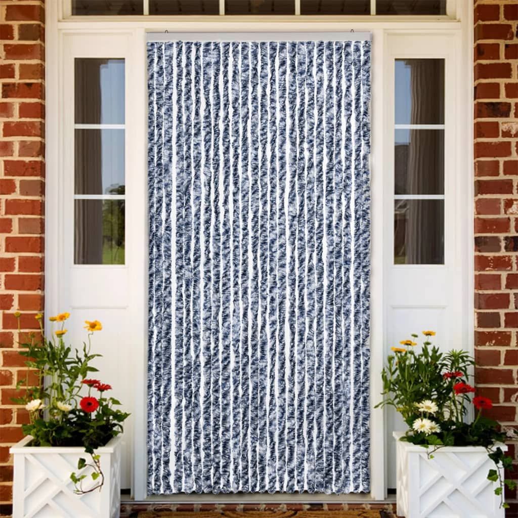 Zanzariera Blu Bianco e Argento 100x220 cm Ciniglia vidaXL