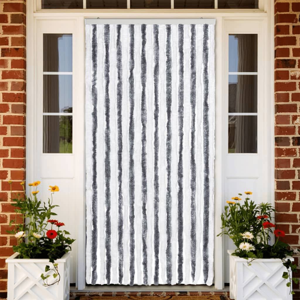 Zanzariera Grigio e Bianco 90x220 cm Ciniglia vidaXL