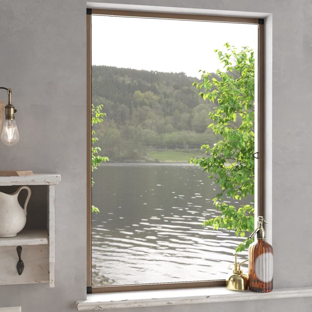 Zanzariera per Finestre Marrone 90x120 cm vidaXL
