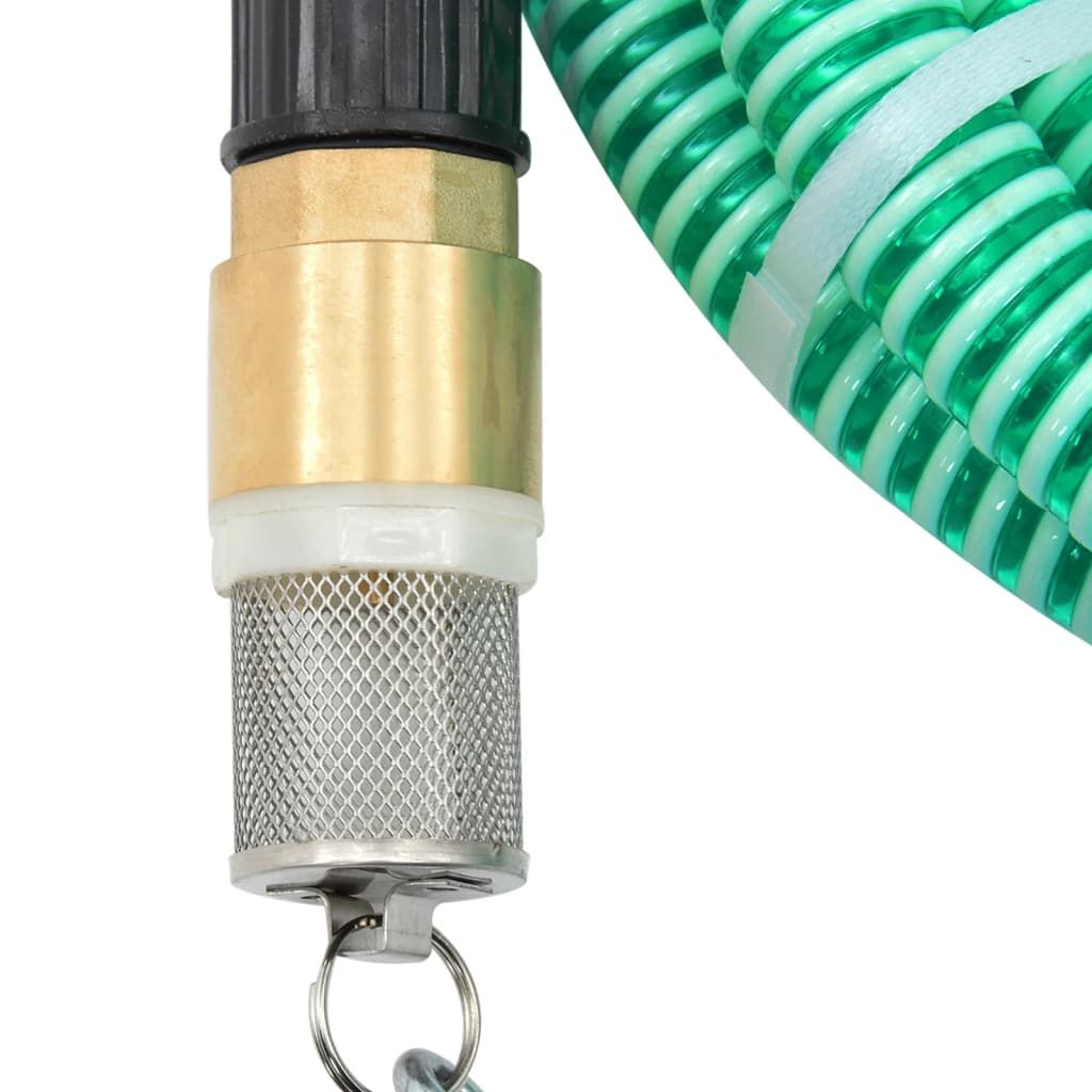 Tubo di Aspirazione con Raccordi in Ottone Verde 1,1" 4 m PVC vidaXL
