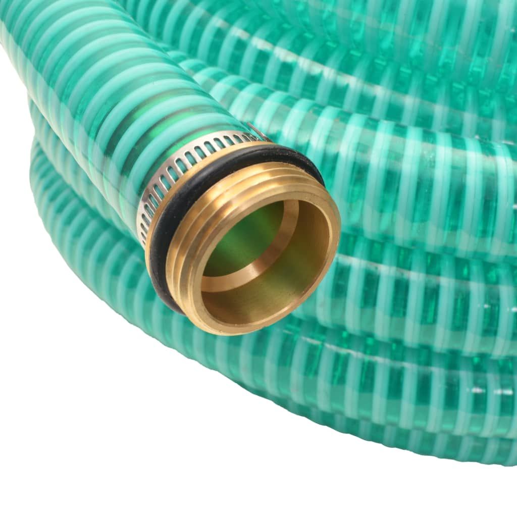 Tubo di Aspirazione con Connettori in Ottone 3 m 25 mm Verde vidaXL