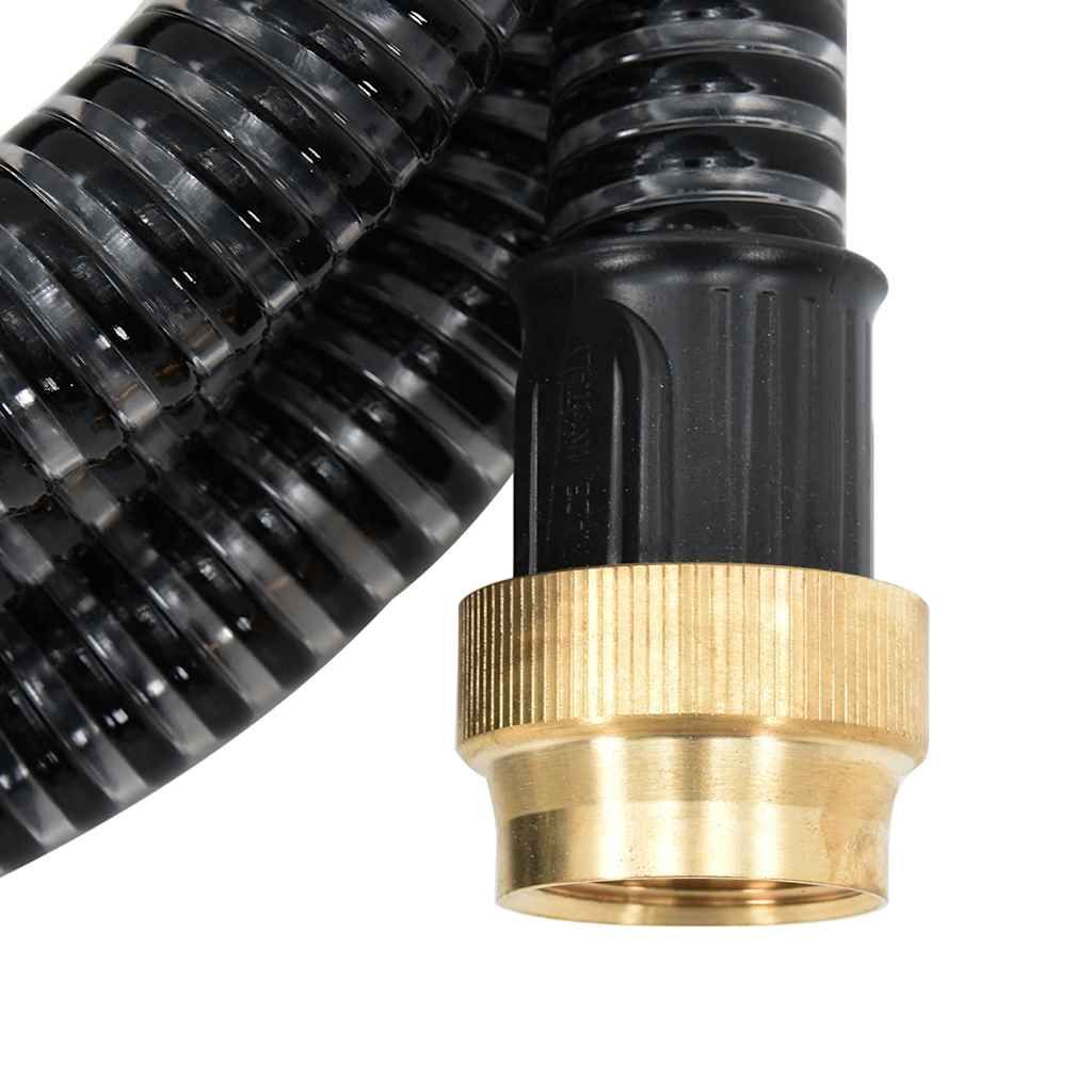 Tubo di Aspirazione con Connettori in Ottone 3 m 25 mm Nero vidaXL