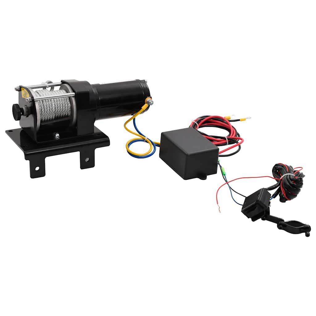 Verricello Elettrico 12 V 1360 kg Piastra Rullo Telecomando vidaXL