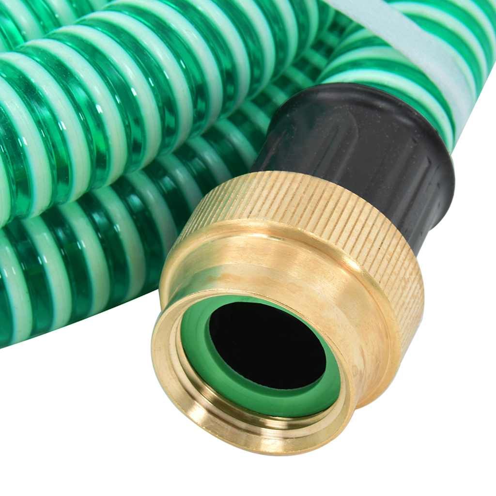 Tubo di Aspirazione con Raccordi in Ottone Verde 1,1" 3 m PVC vidaXL