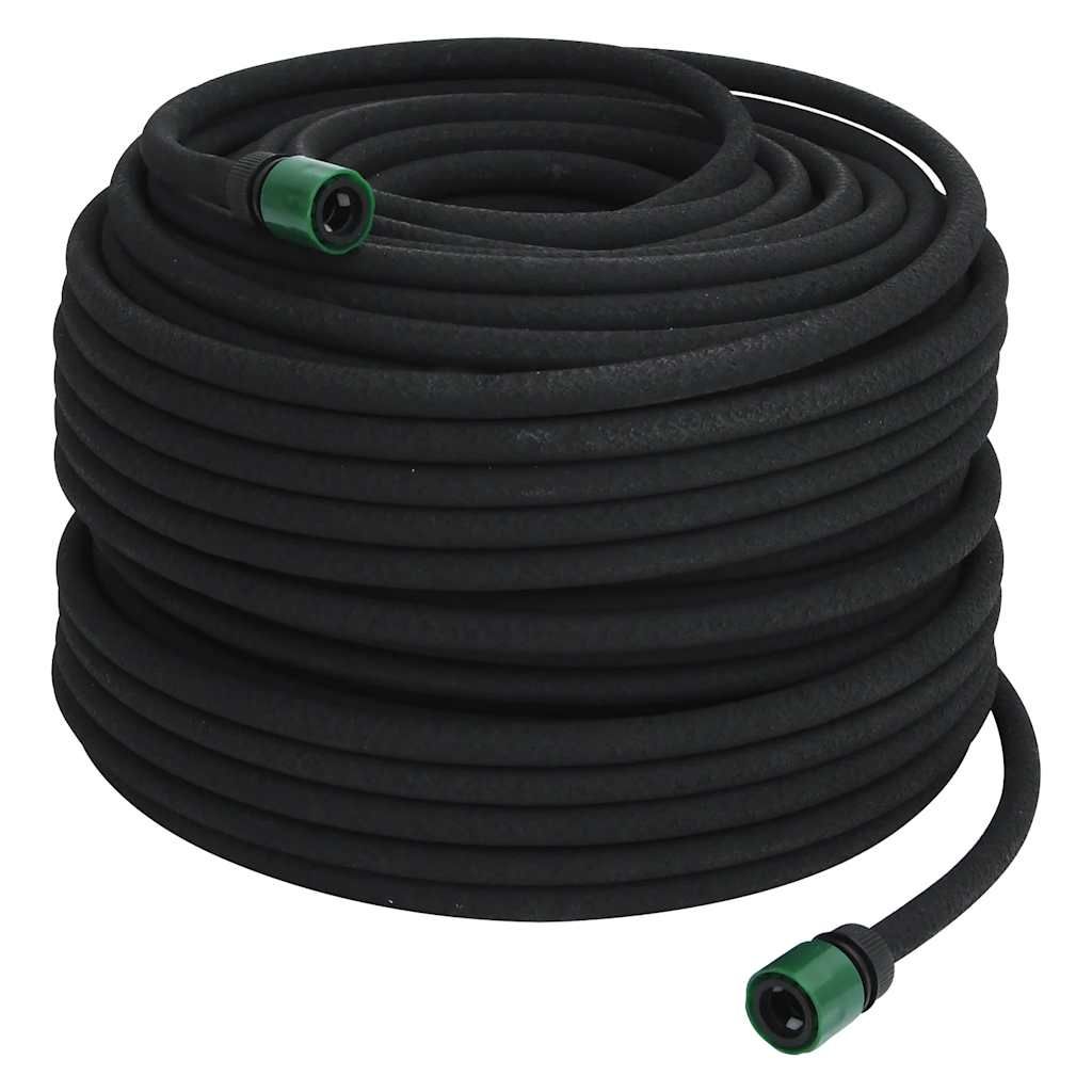 Tubo di Irrigazione da Giardino Nero 0,6" 100 m in Gomma vidaXL