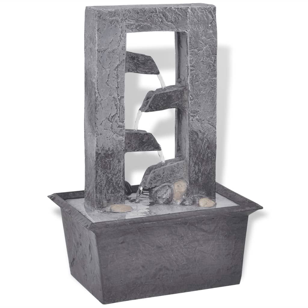 Fontana da Interno con LED in Poliresina vidaXL
