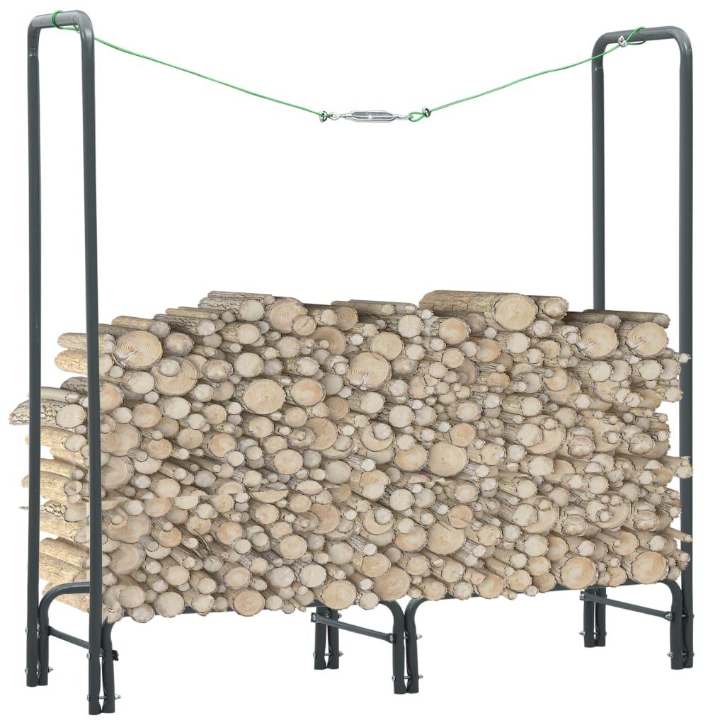 Rastrelliera per Legna da Ardere Antracite 120x35x120cm Acciaio vidaXL