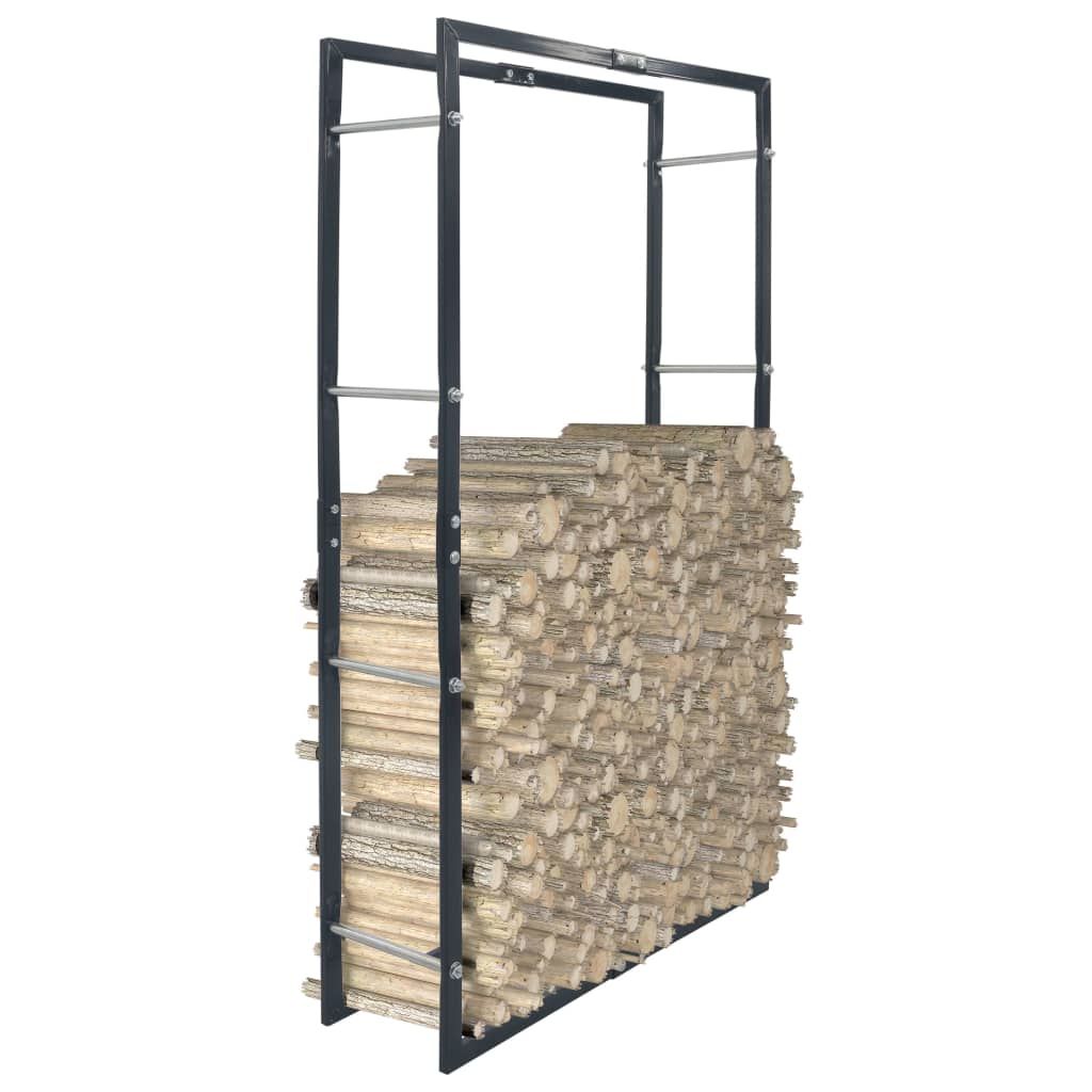 Rastrelliera per Legna da Ardere Nera 80x25x150 cm in Acciaio vidaXL