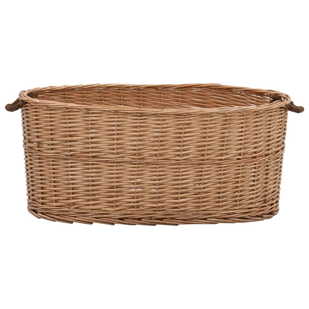 Cesta per Legna con Maniglie 78x54x34cm Salice Naturale vidaXL
