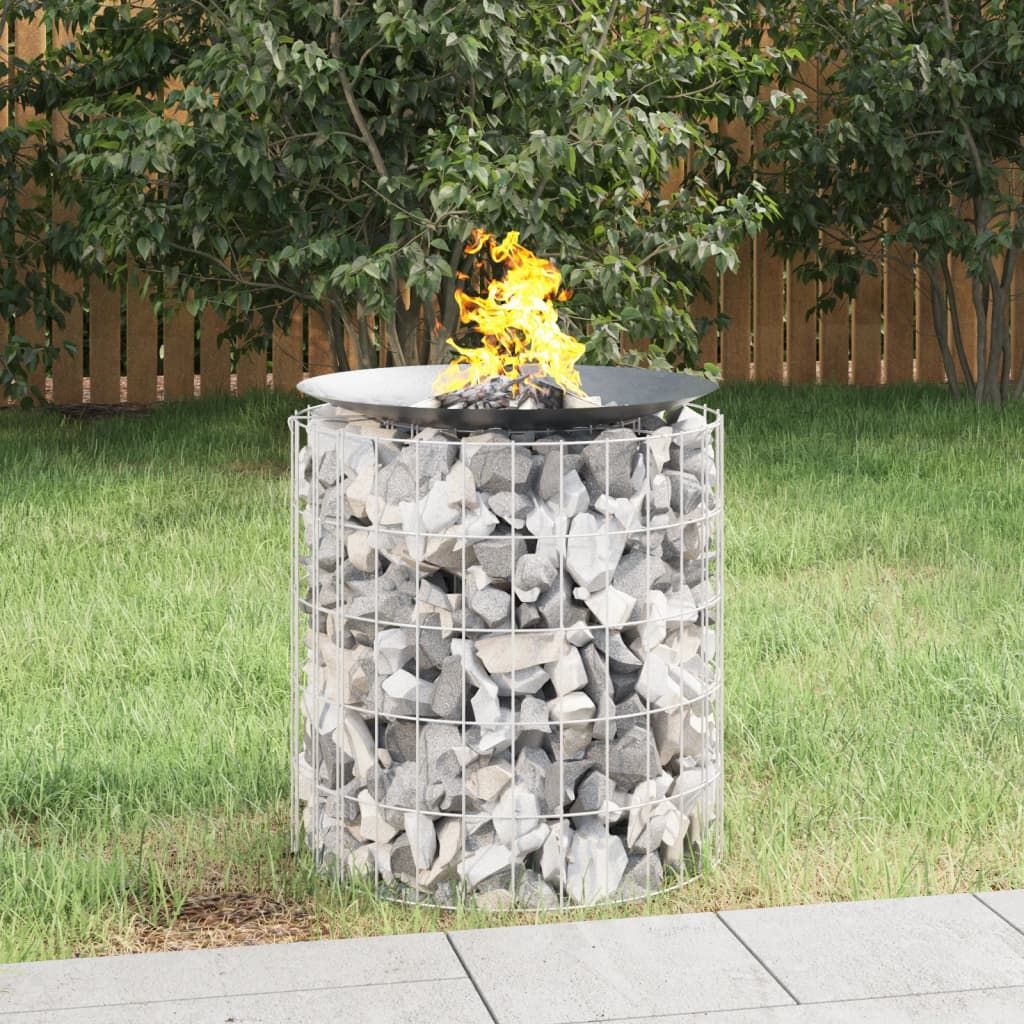Caminetto a Gabbione Ø 50 cm Ferro Zincato vidaXL