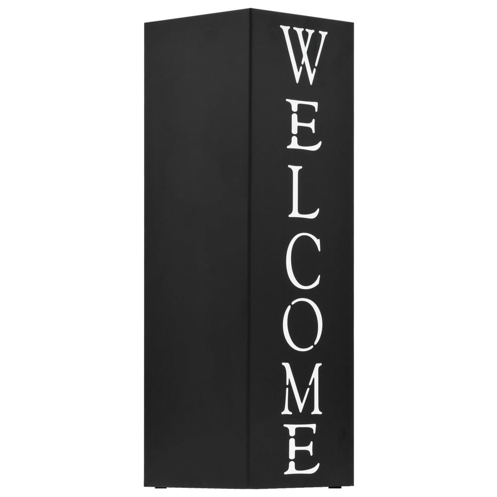 Porta Ombrelli Welcome in Acciaio Nero vidaXL