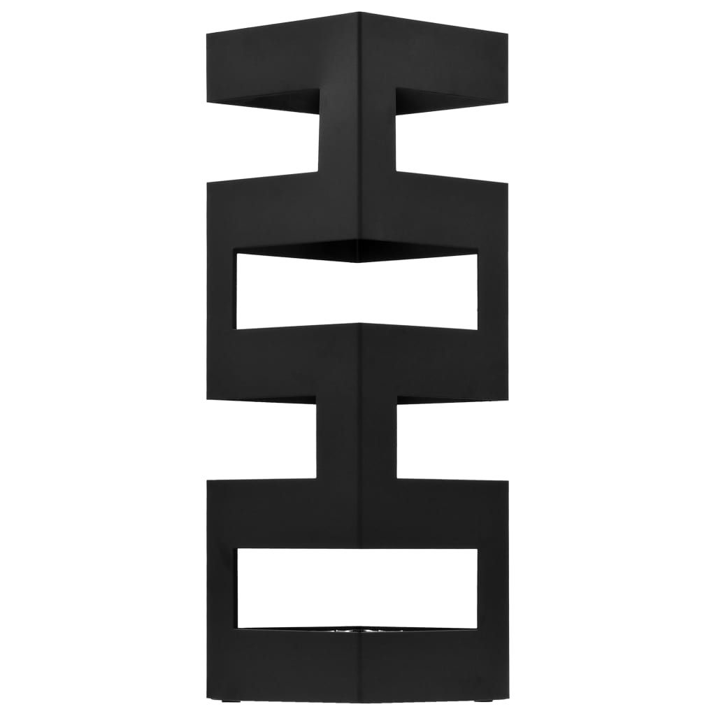 Porta Ombrelli in Acciaio Nero vidaXL