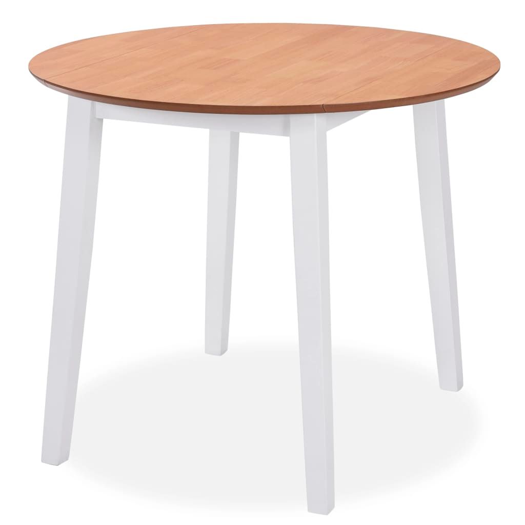 Set da Pranzo 5 pz in MDF e Legno di Hevea Bianco vidaXL