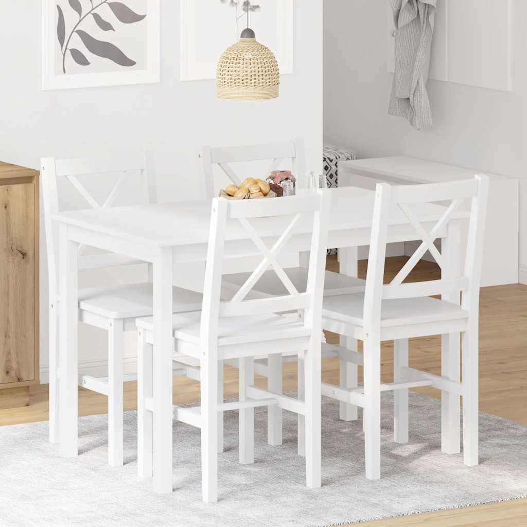Set da Pranzo 5 pz Bianco vidaXL