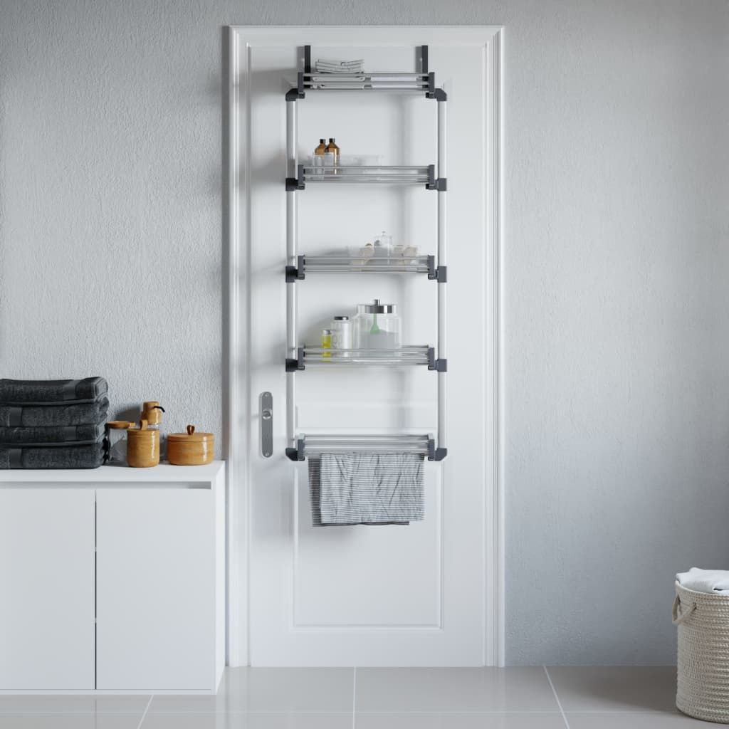 Organizzatore per Porta con 5 Ripiani 52x20x135 cm in Alluminio vidaXL