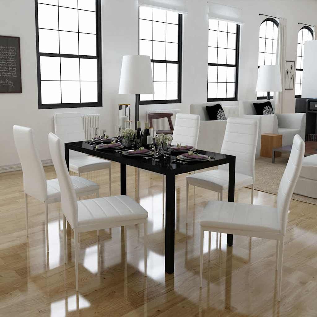 Set da Pranzo 7 pz Nero e Bianco vidaXL