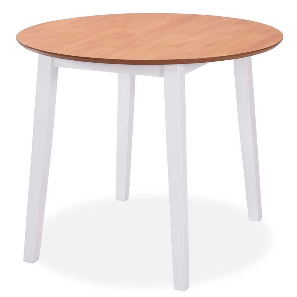 Set da Pranzo 3 pz in MDF e Legno di Hevea Bianco vidaXL