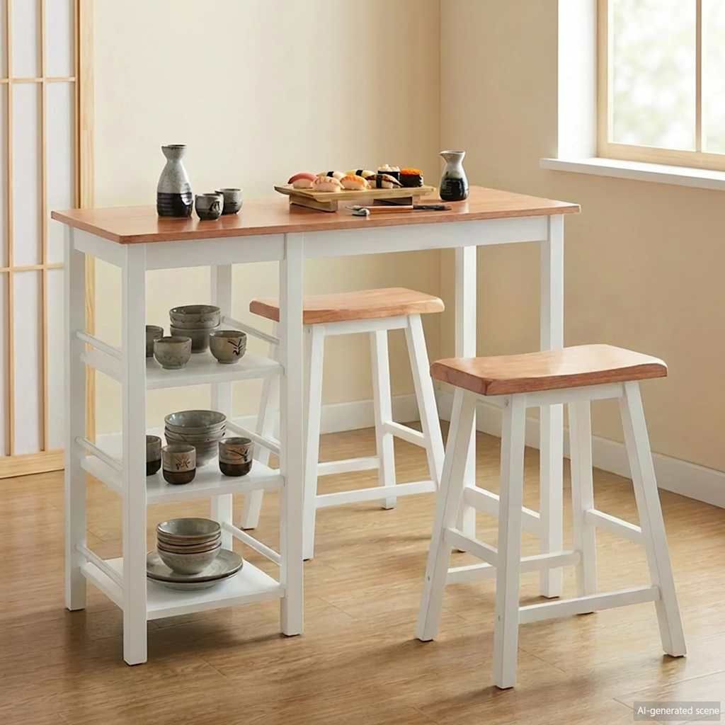 Set da Bar 3 pz in MDF Bianco vidaXL