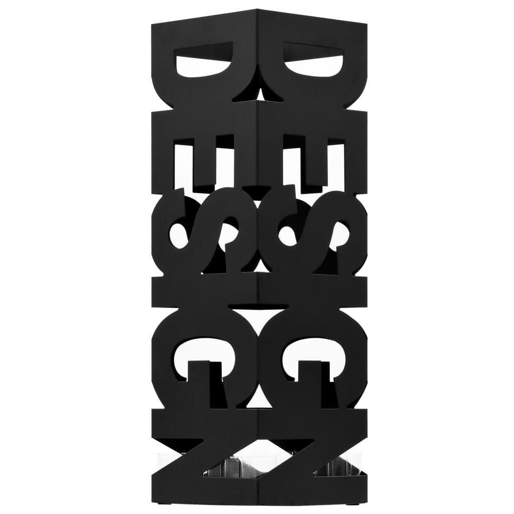 Porta Ombrelli Design in Acciaio Nero vidaXL