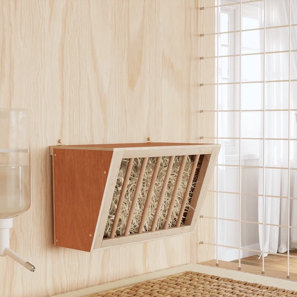 Mangiatoia per Conigli 37x18,5x23 cm in Legno Massello di Abete vidaXL