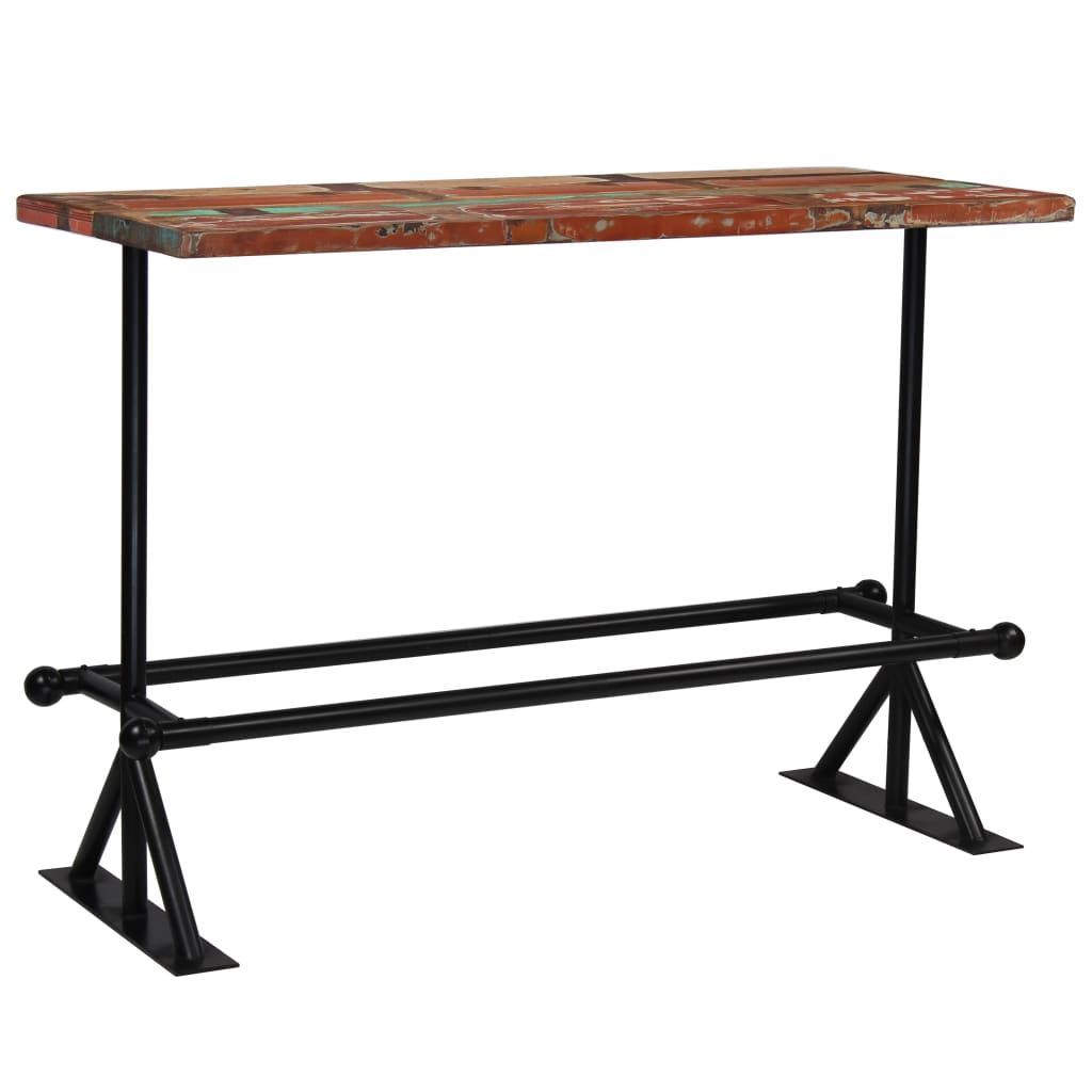 Set da Bar 7 pz in Legno Massello di Recupero Multicolore vidaXL