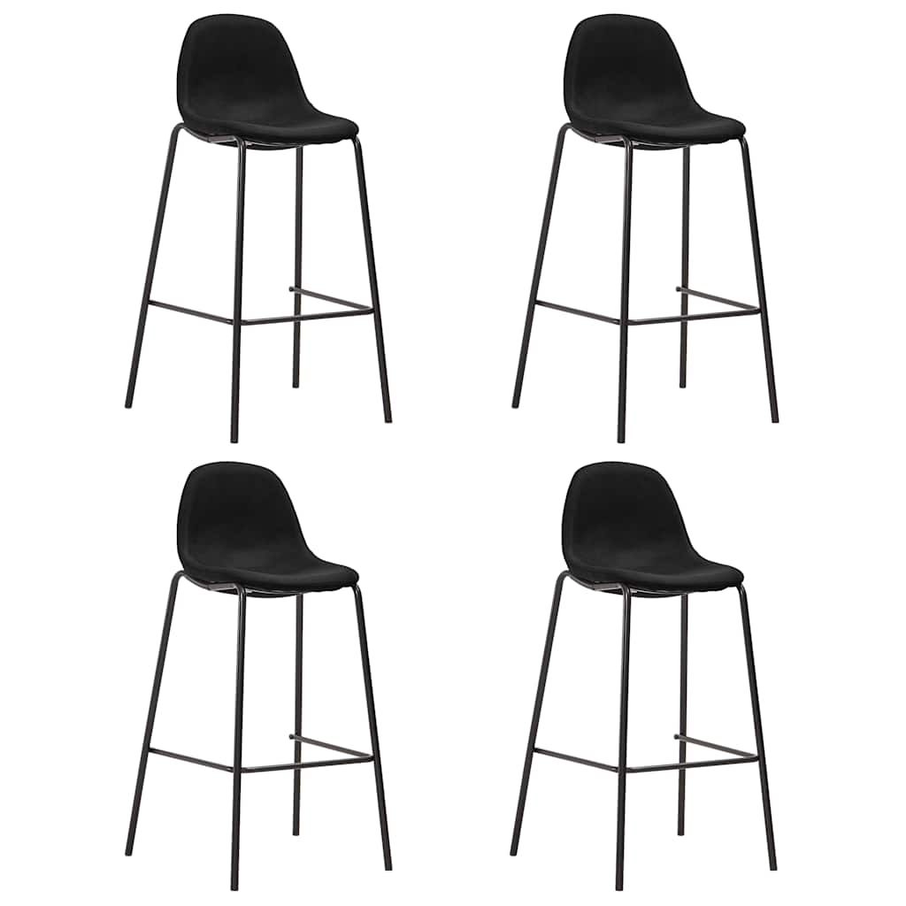 Set da Bar 5 pz in Tessuto Nero vidaXL