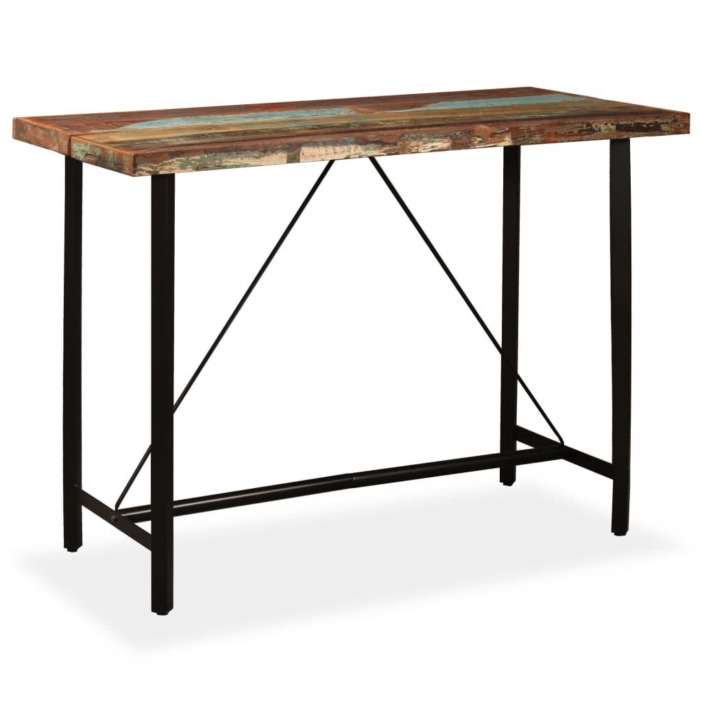 Set da Bar 7 pz in Legno Massello di Recupero vidaXL