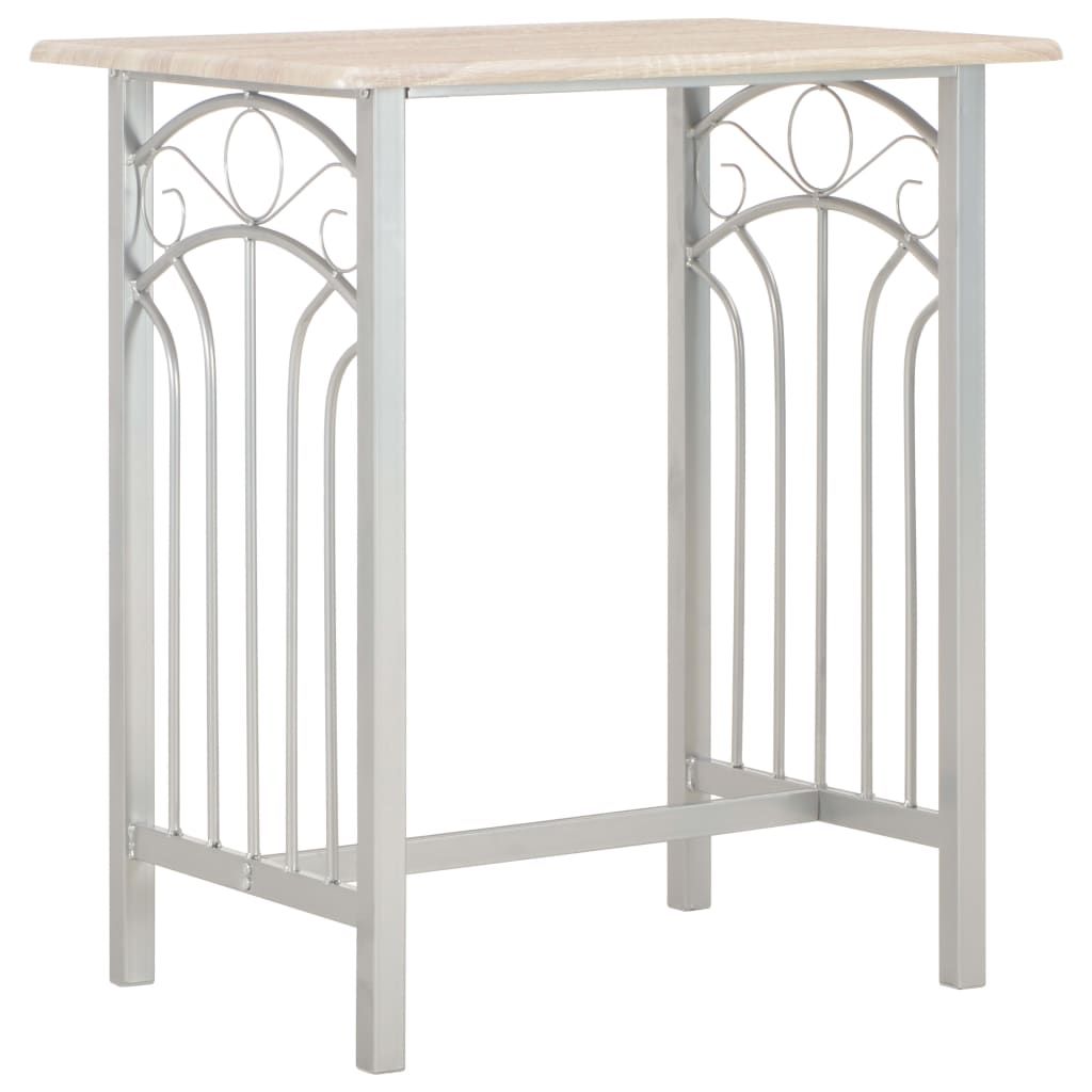Set da Bar 3 pz in Legno e Acciaio vidaXL