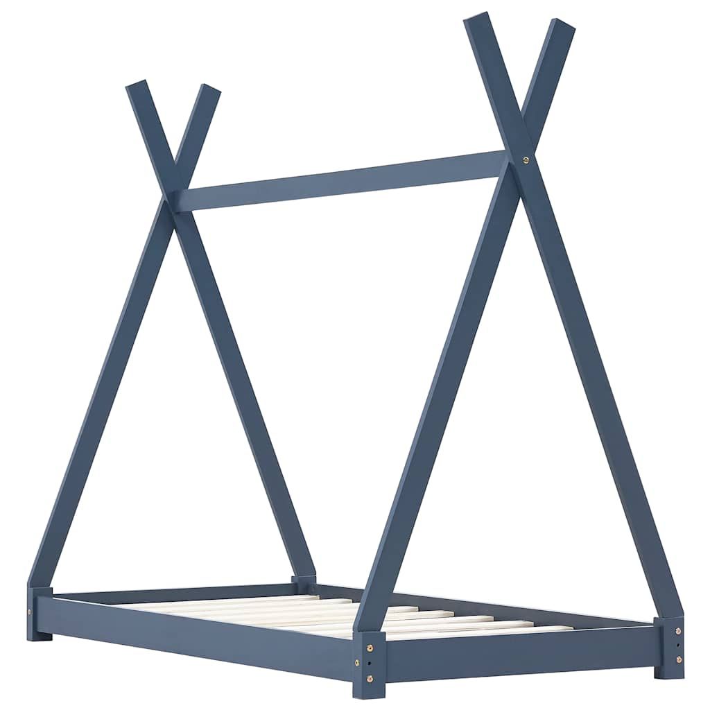 Giroletto per Bambini Grigio in Massello di Pino 70x140 cm vidaXL