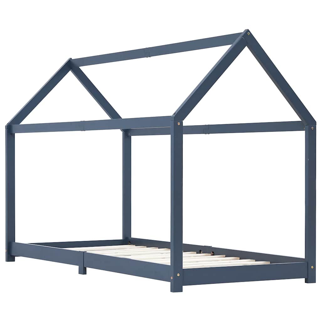 Giroletto per Bambini Grigio in Massello di Pino 90x200 cm vidaXL