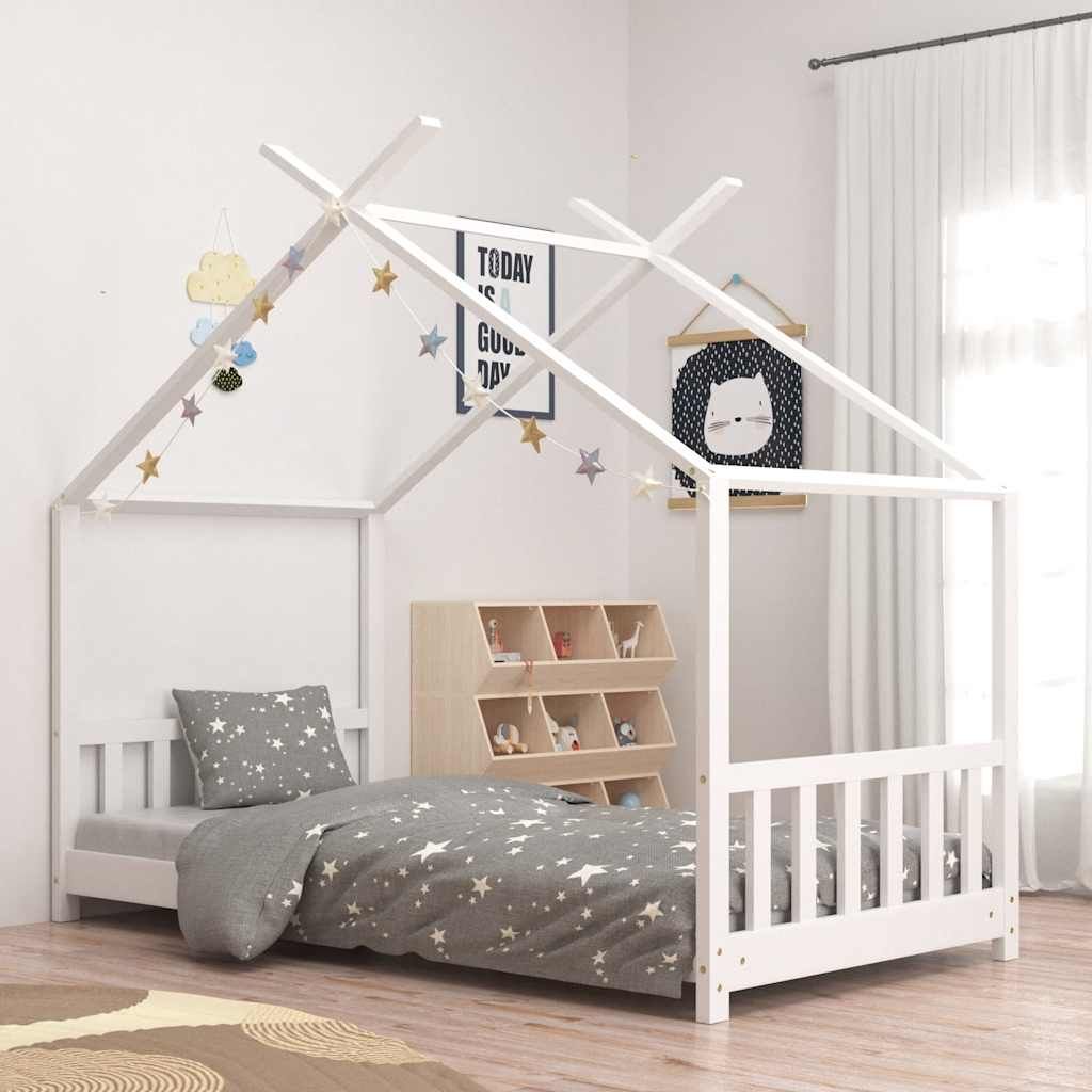 Giroletto per Bambini Bianco in Massello di Pino 80x160 cm vidaXL