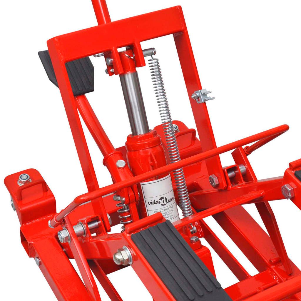 Martinetto Idraulico per Motociclette/ATV 680 kg Rosso vidaXL