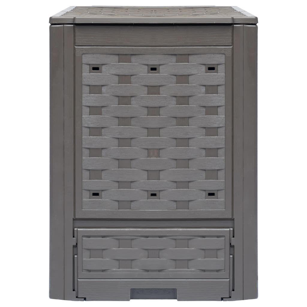 Compostiere 2 pz Marrone 60x60x83cm 600 L in Rattan di Plastica vidaXL