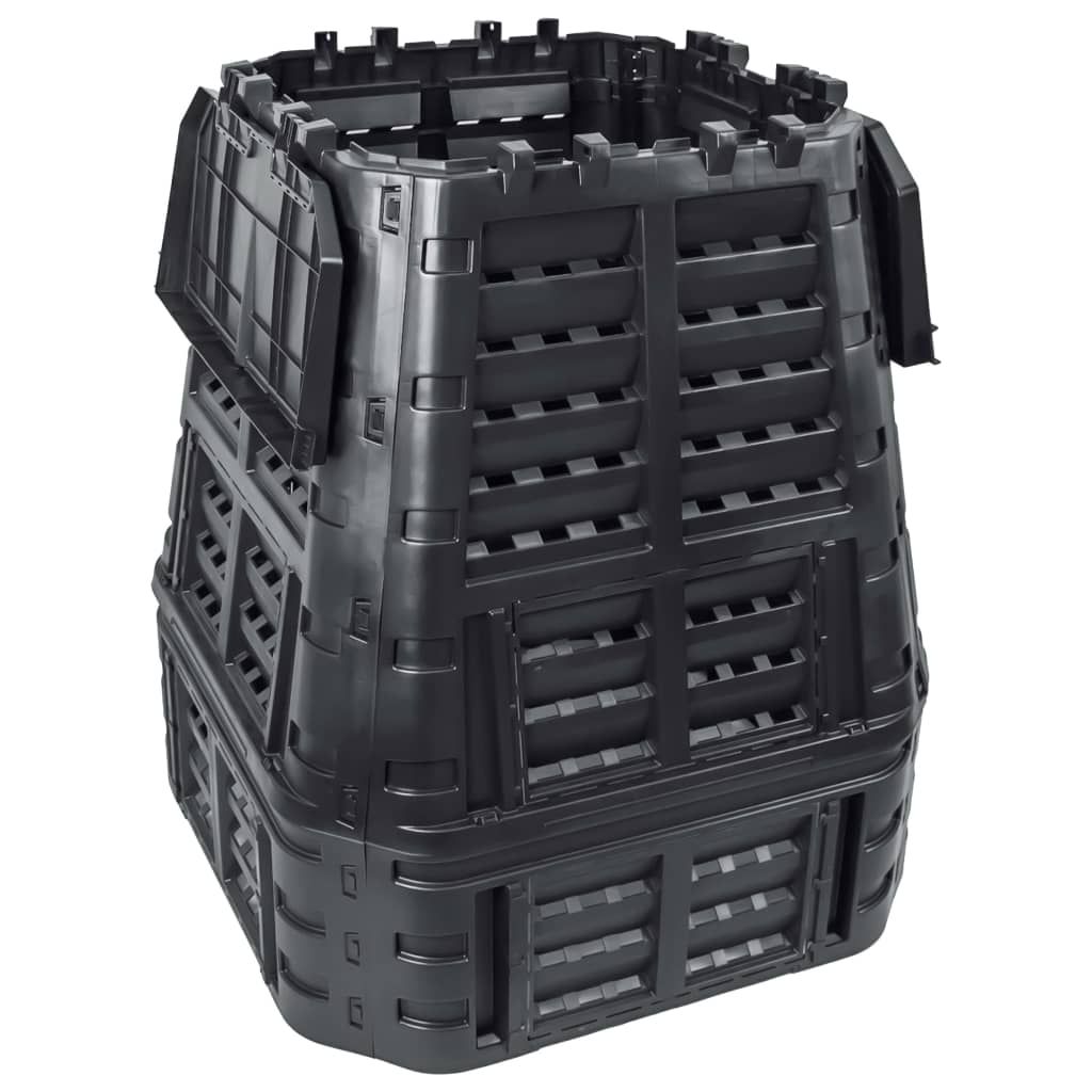 Compostiera da Giardino Nera 93,3x93,3x113 cm 740 L vidaXL