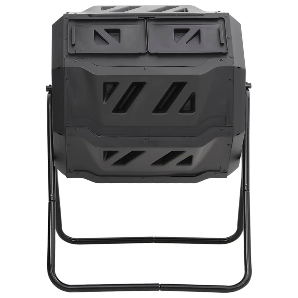 Compostiera da Giardino Nera 73x64x95 cm da 160 L vidaXL
