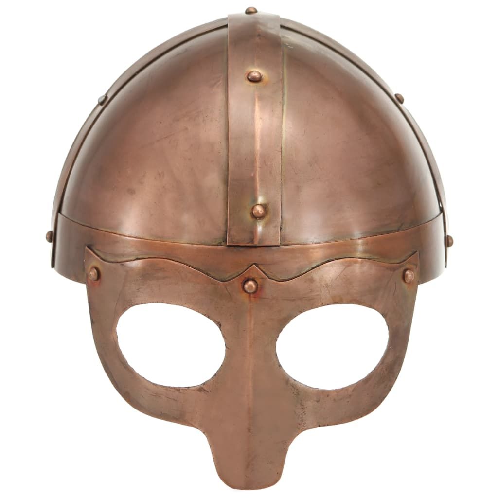 Elmo Vichingo Antico Replica LARP Rame in Acciaio vidaXL
