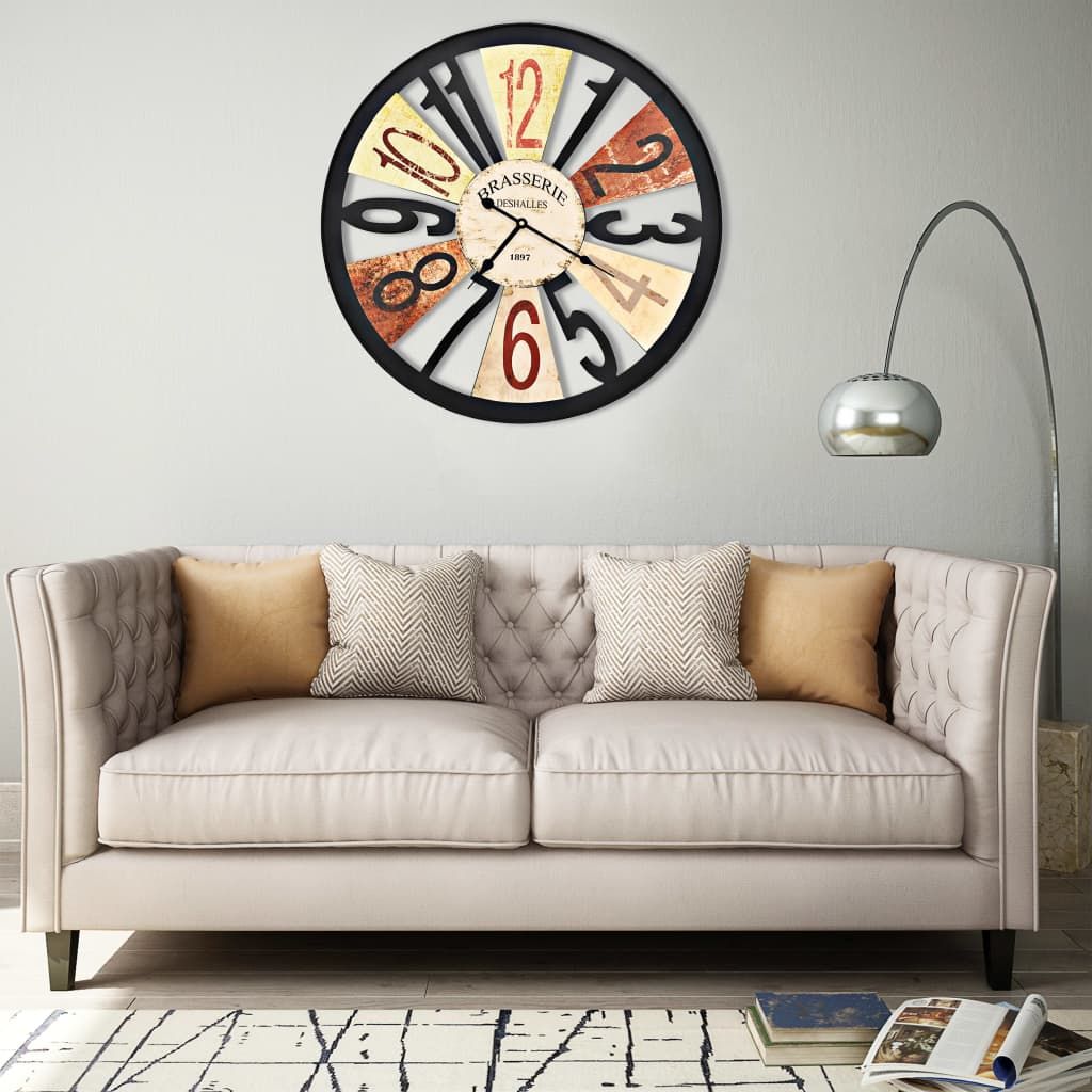 Orologio da Parete in Metallo 60 cm Multicolore vidaXL