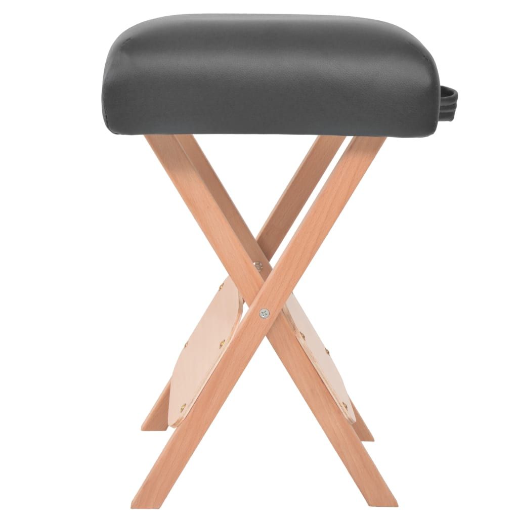 Sgabello da Massaggio Pieghevole Spessore Sedile 12 cm Nero vidaXL