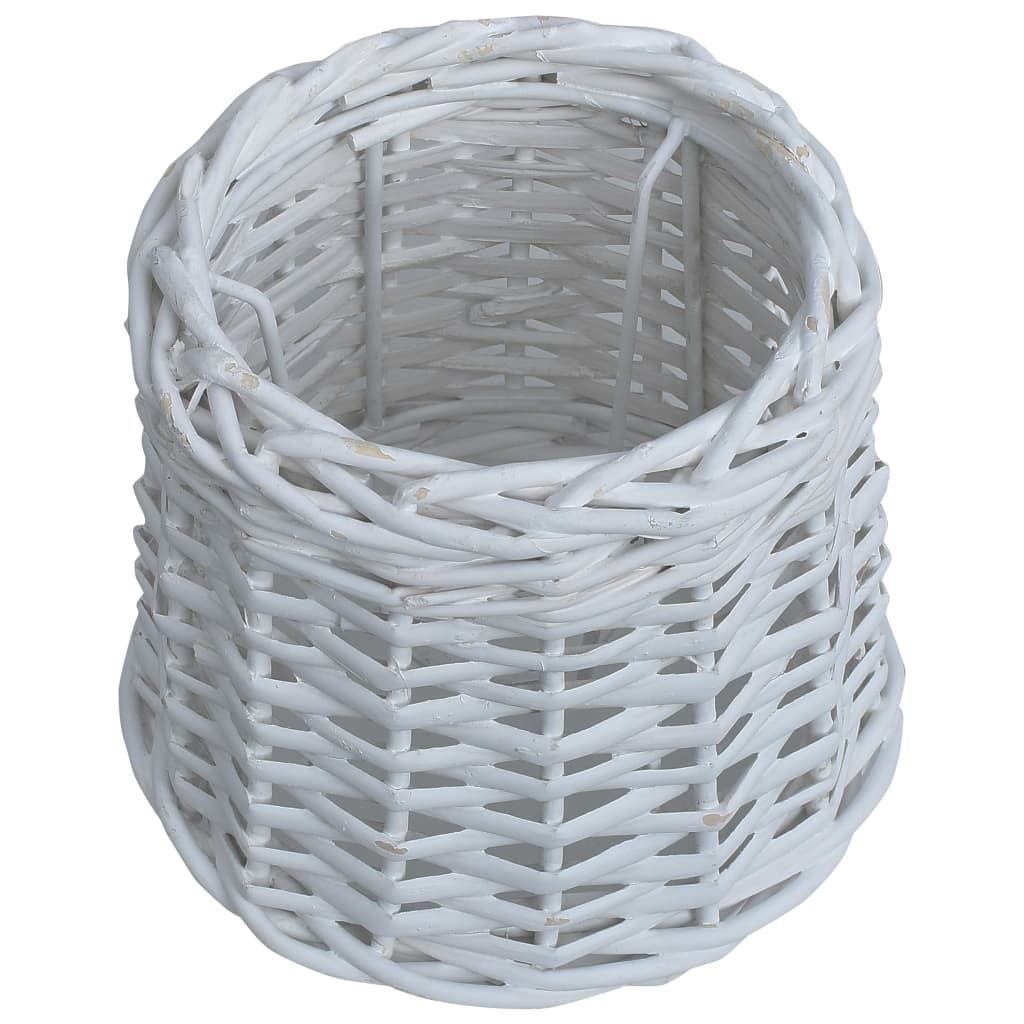 Paralume in Vimini 25x17 cm Bianco vidaXL