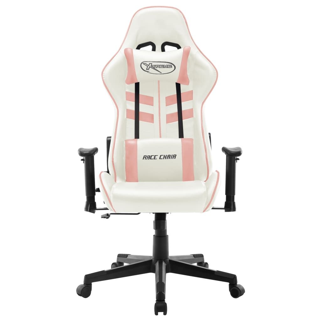 Sedia da Gaming Bianca e Rosa in Similpelle vidaXL