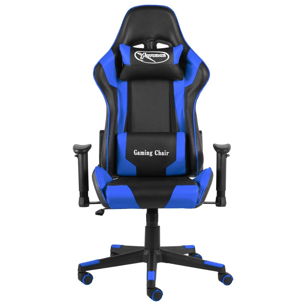 Sedia da Gaming Girevole Blu in PVC vidaXL
