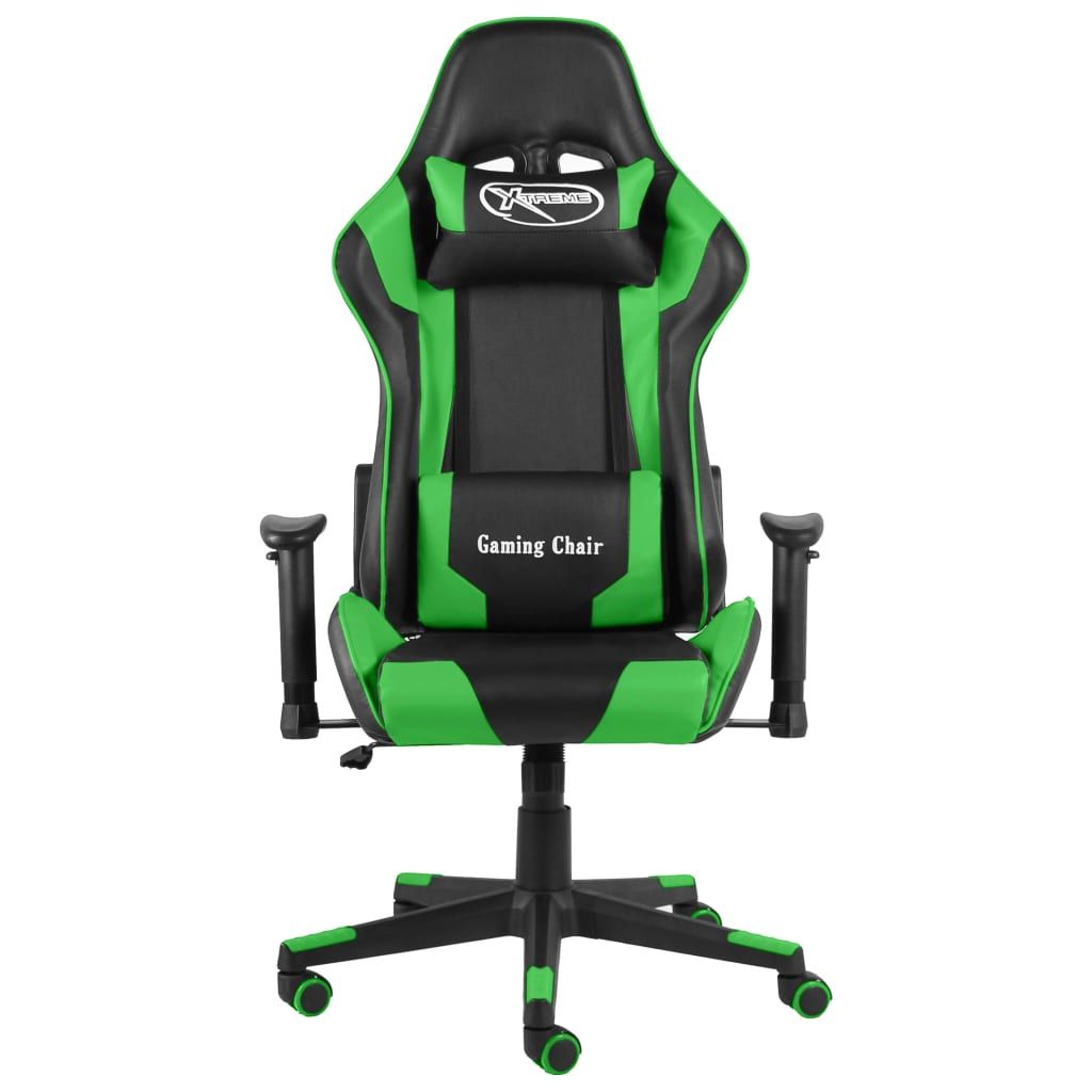 Sedia da Gaming Girevole Verde in PVC vidaXL