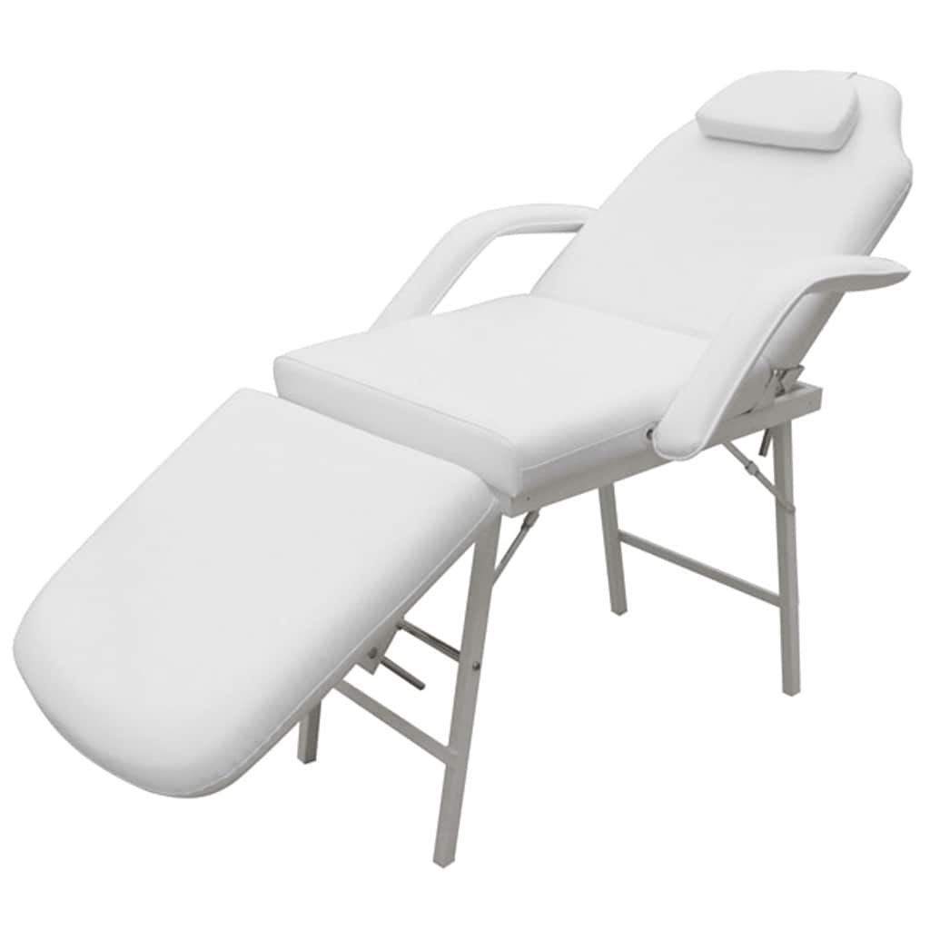 Letto Trattamento Viso Regolabile in Similpelle Bianco vidaXL